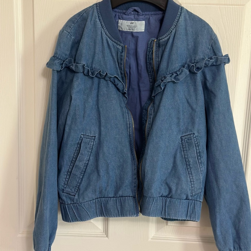 H&M Girl Navy Blue Jacket, size 9/10 🫐